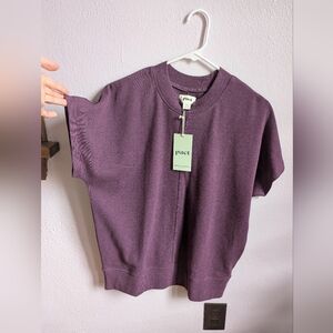 NWT! Pact Airplane Mock Neck - Plum - S - Organic Cotton